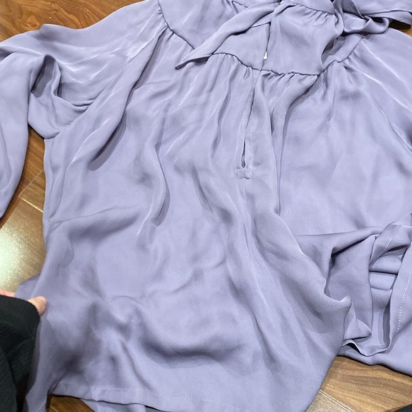 Fil de Vie / Silk Pamona Blouse tie neck flowy top large L - Picture 5 of 8